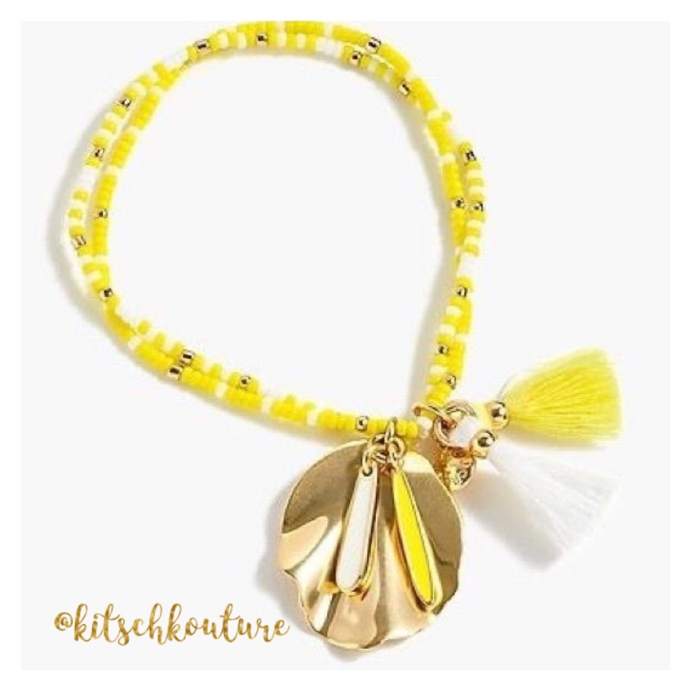 Beaded Charm and Tassel Bracelet